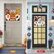 Reversible Fall & Christmas Door Decor – Wooden Pumpkin & Snowman Hanging Sign, Thanksgiving & Holiday Porch Wall Decoration, Buffalo Plaid “Thankful” / “Let It Snow” (Orange/Red) 11.81"L x 15.35"W